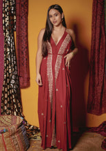 Cargar imagen en el visor de la galería, Vestido Amatista Bordado Burdeo