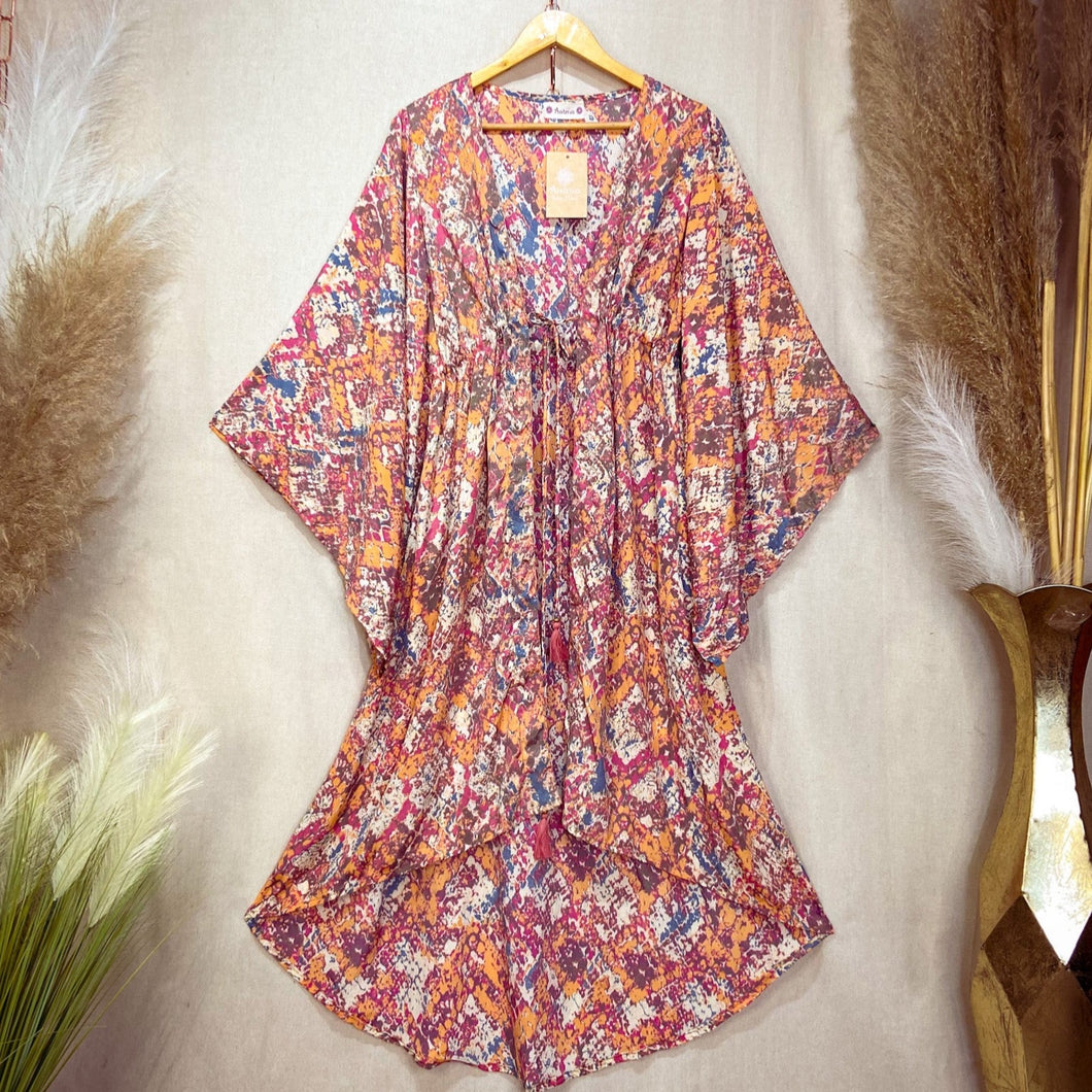 Kimono Kaftan Print Coral