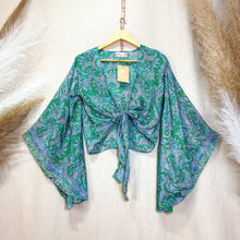 Cargar imagen en el visor de la galería, Top Kimono Paisley Verde
