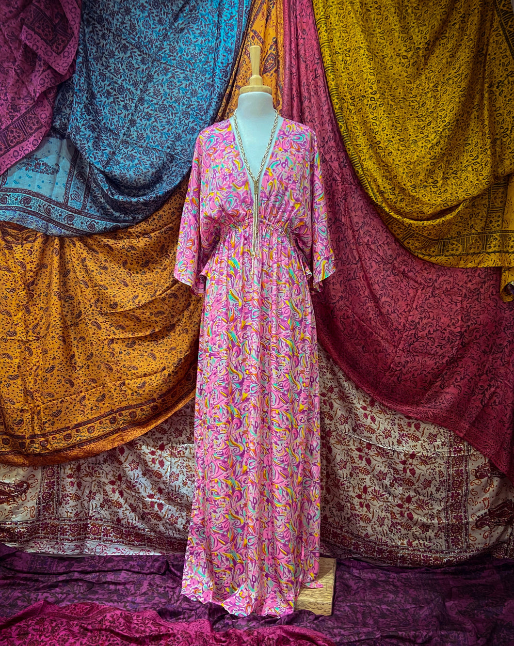 Vestido Anís Flowers (S-M)