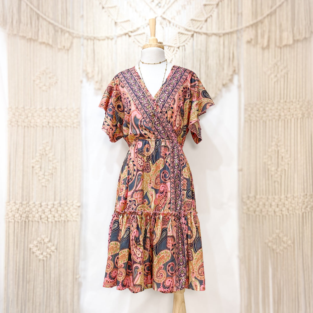 Vestido Midi Rosa Gris, M-L