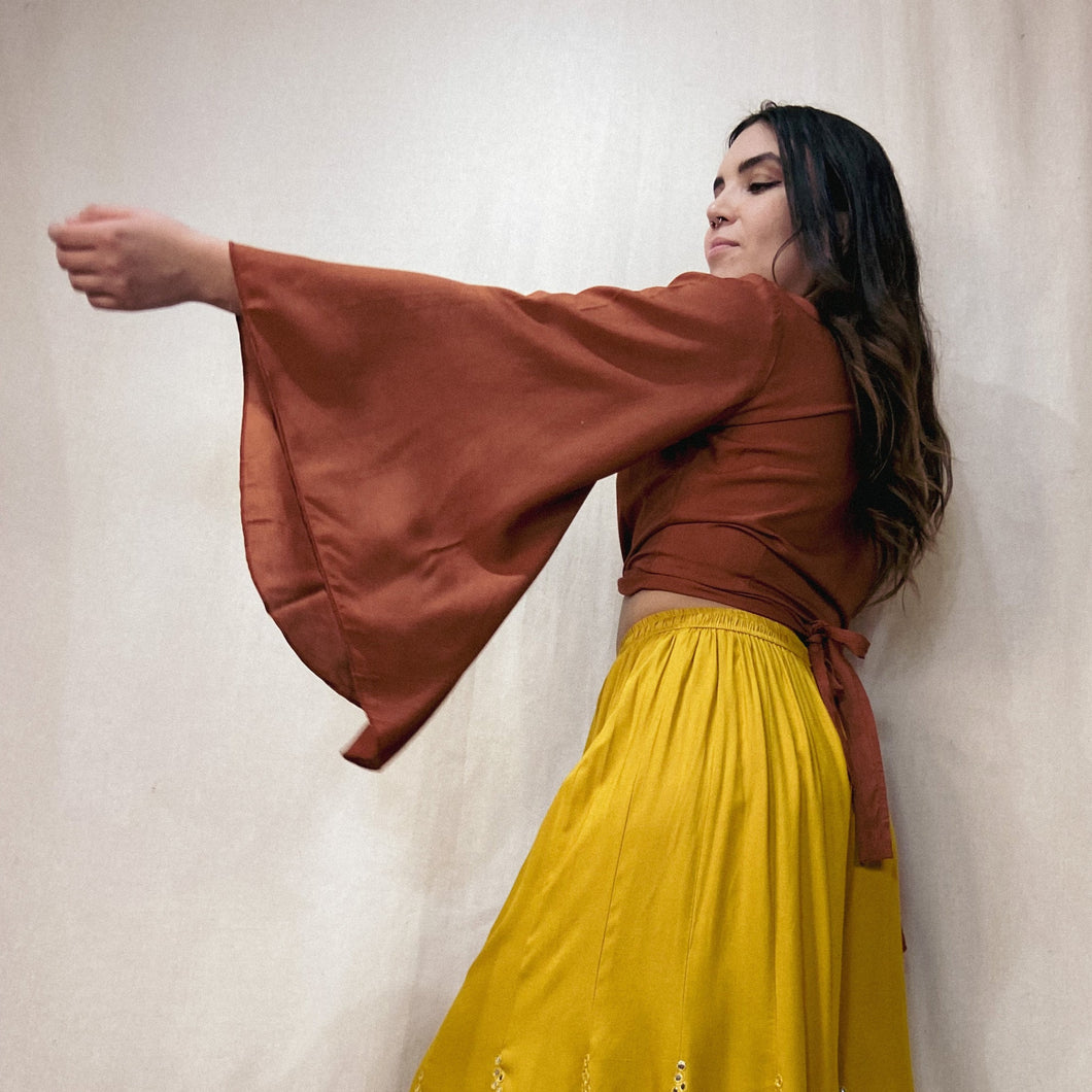 Top Kimono Rayón Terracota