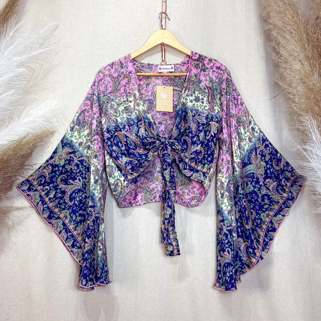 Top Kimono Blue-Pink