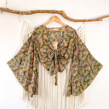 Cargar imagen en el visor de la galería, Top Kimono Green Pink (estándar)
