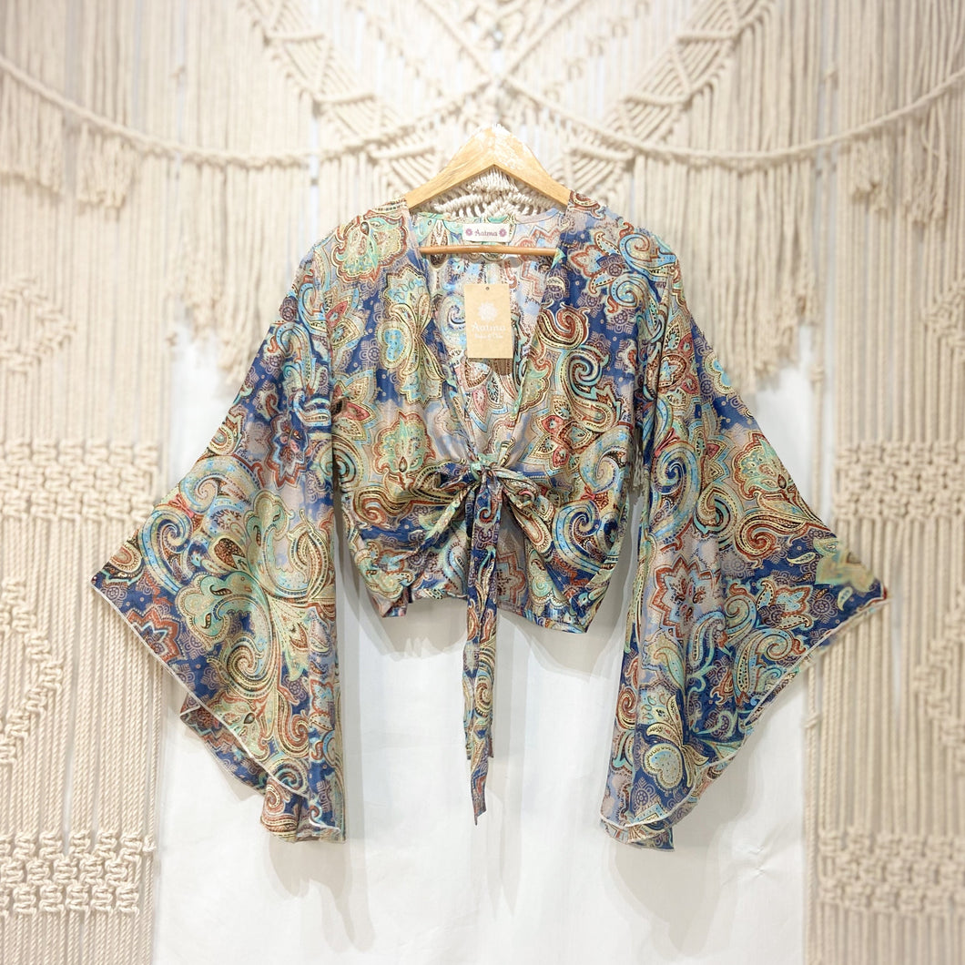 Top Kimono Azul Mehendi (estándar)