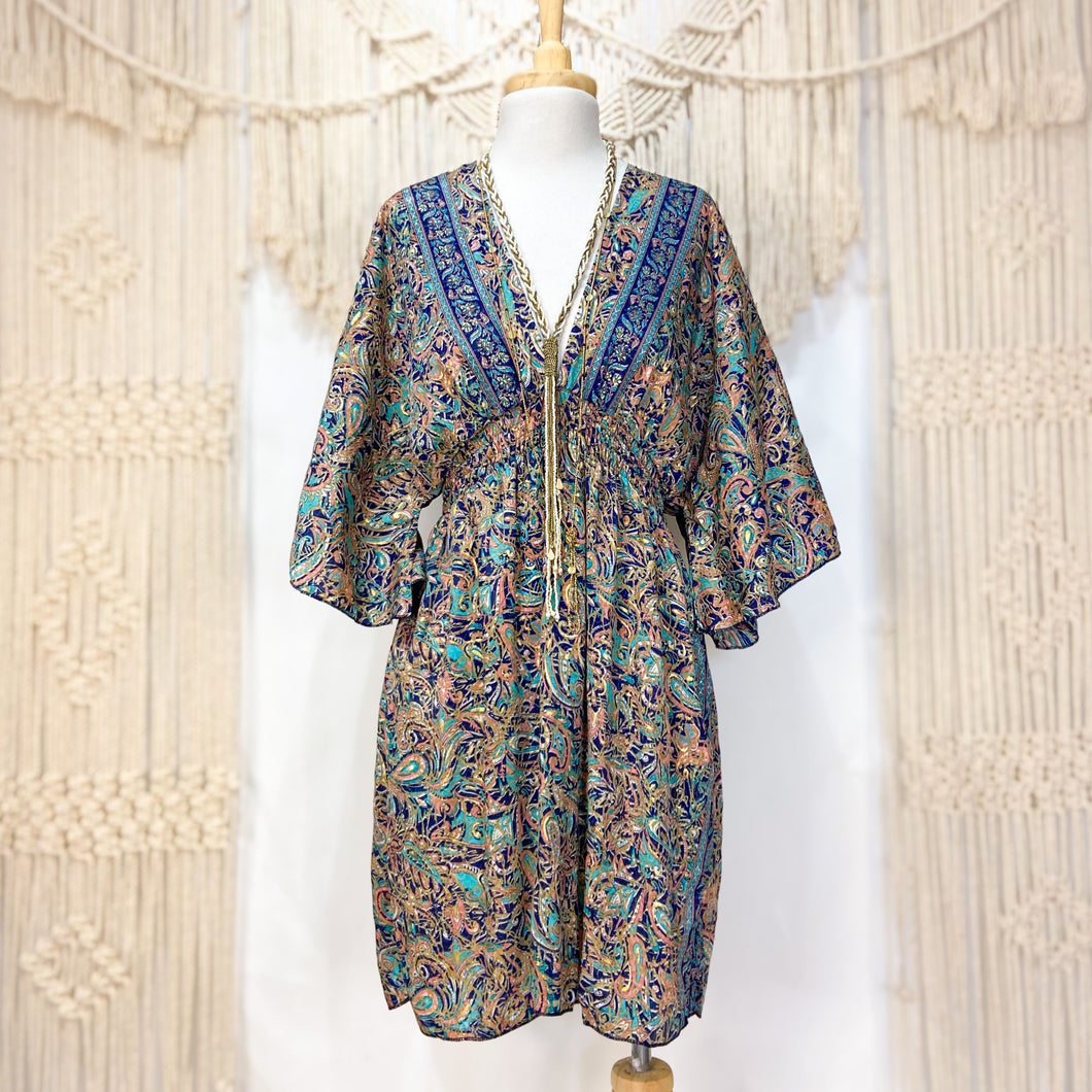 Vestido Anís corto Azul (S-M)