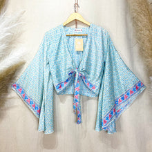 Cargar imagen en el visor de la galería, Top Kimono Celeste
