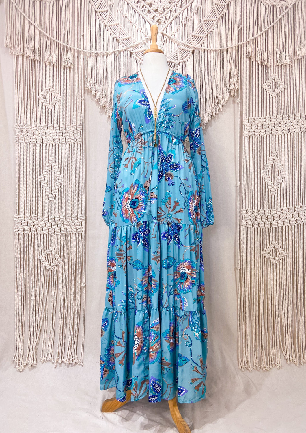 Vestido Jazmín Mar (M-L)