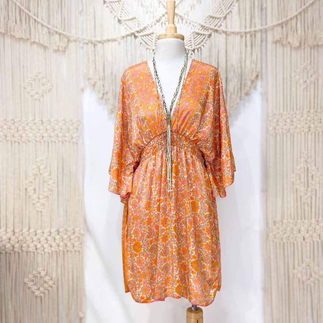 Vestido Anís Corto Orange (S-M)