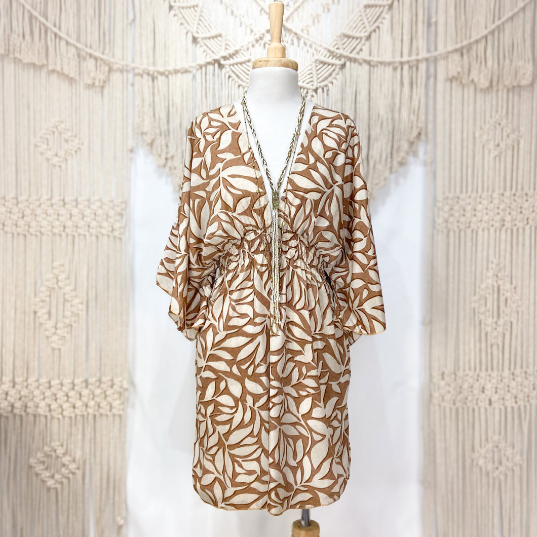 Vestido Anís Corto Hojas (M-L)