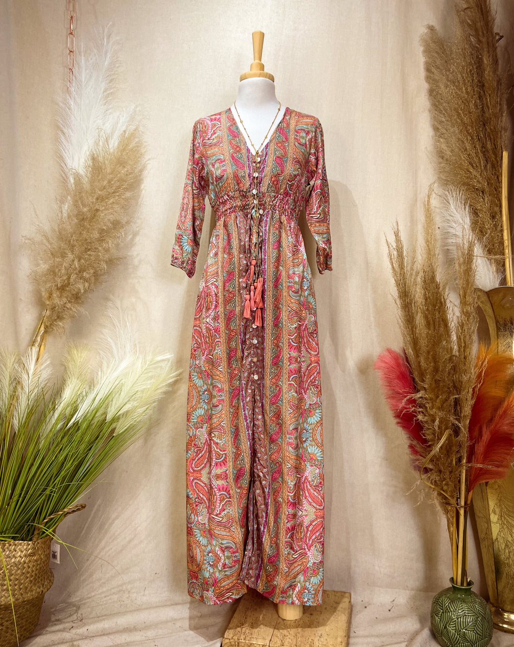 Vestido Jane Rosa Turquesa
