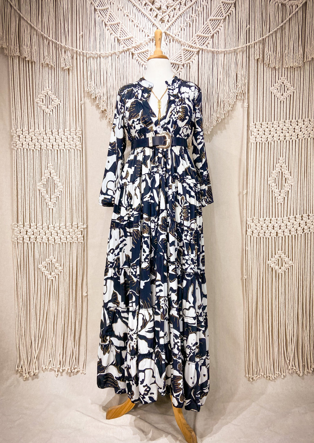 Vestido Alma Flor Gold (S-M)