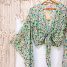 Cargar imagen en el visor de la galería, Top Kimono Verde Mosaico (estándar)
