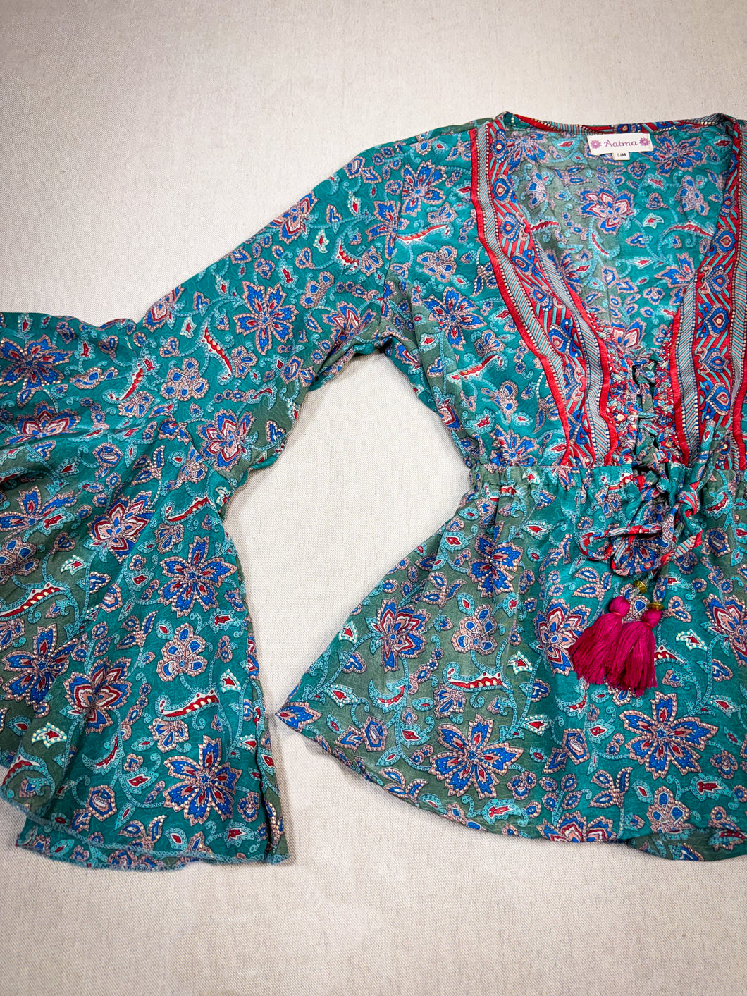 Blusa Gitana Verde Mar (S-M)