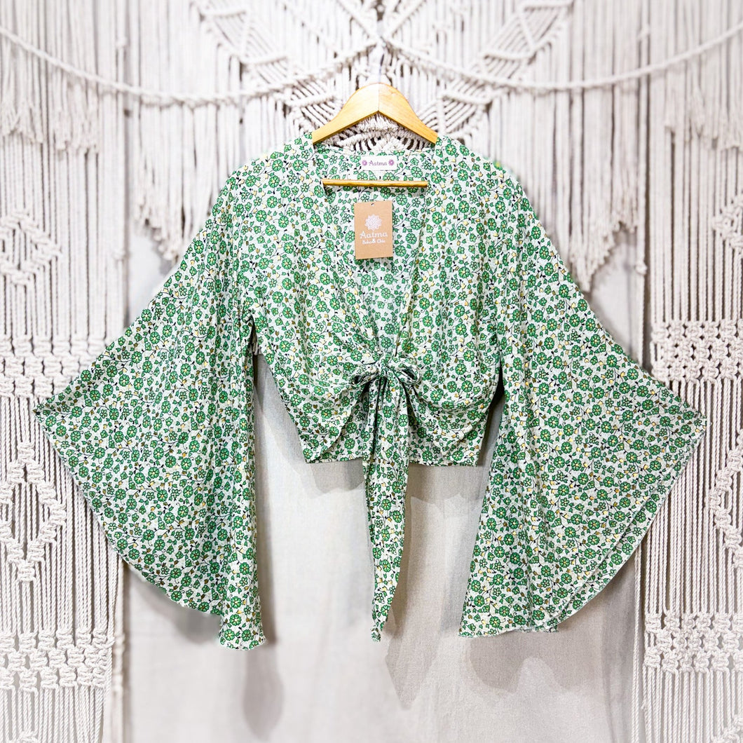 Top Kimono Verde Flor (estándar)