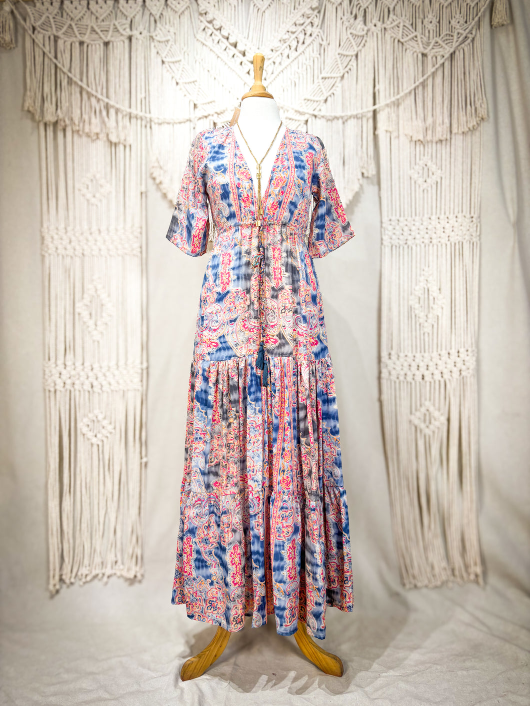 Vestido Jazmín Corto Azulado (S-M)