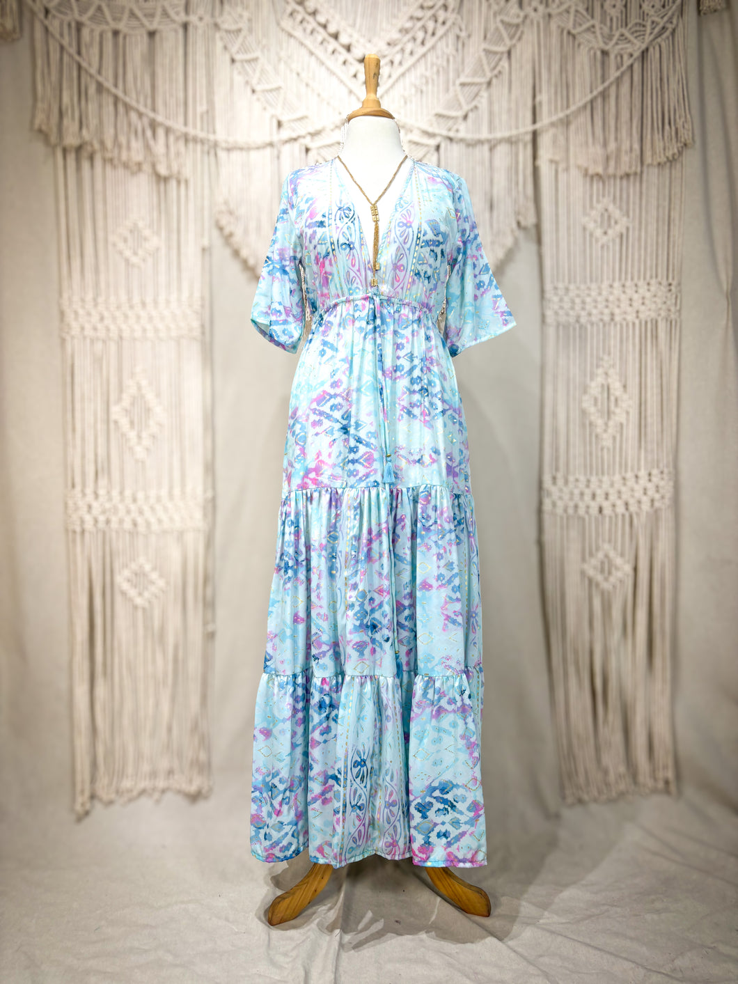 Vestido Jazmín Corto Mar (S-M)