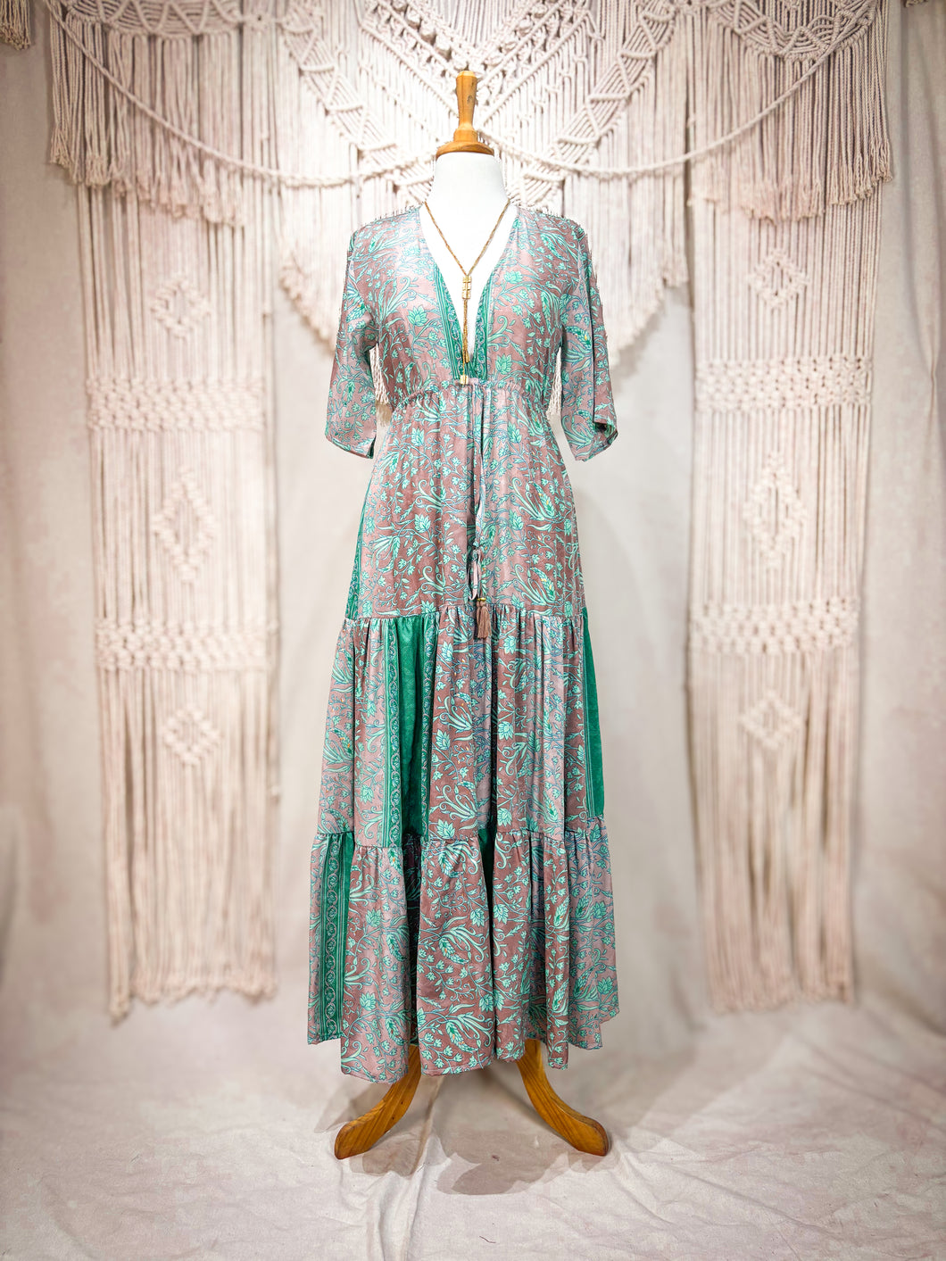 Vestido Jazmín Corto Green Gray (S-M)