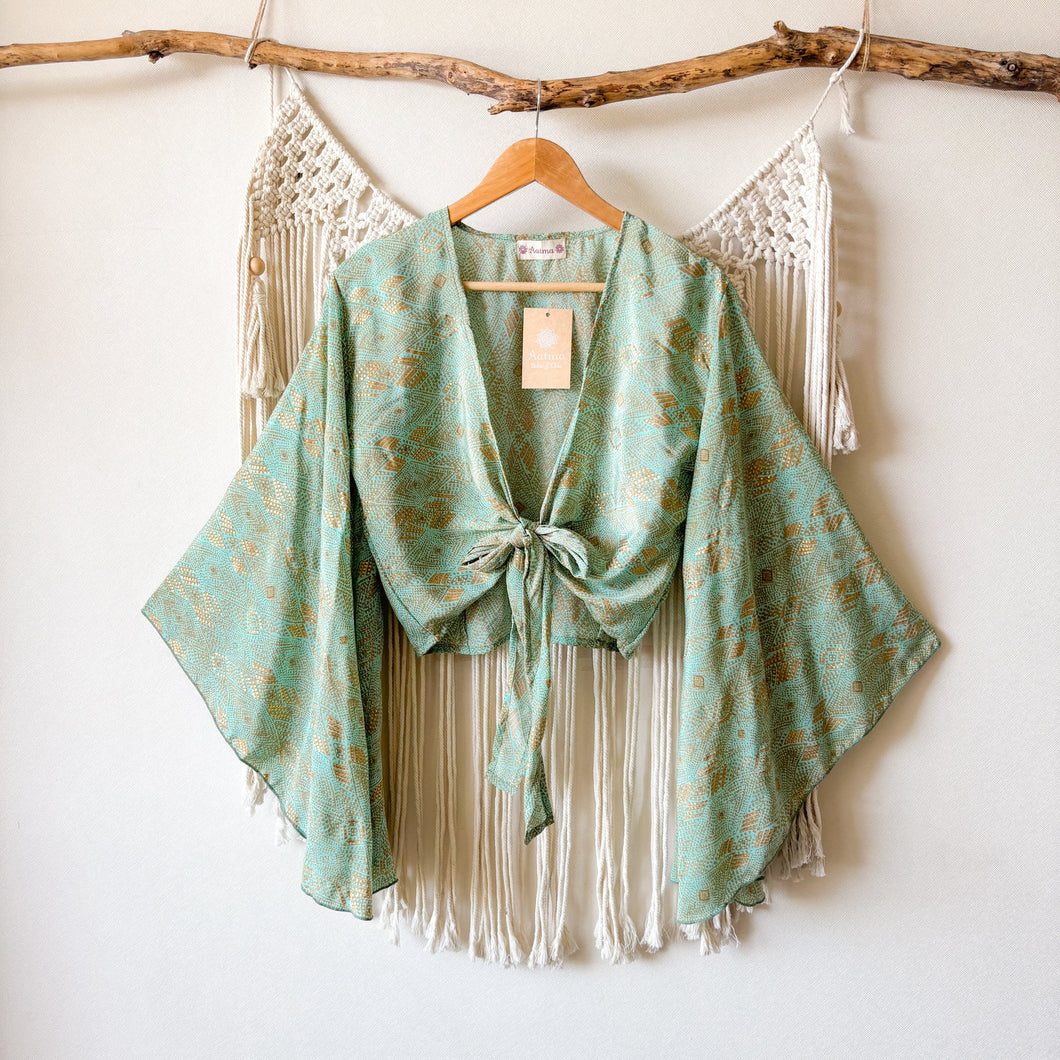 Top Kimono Turquesa Gold