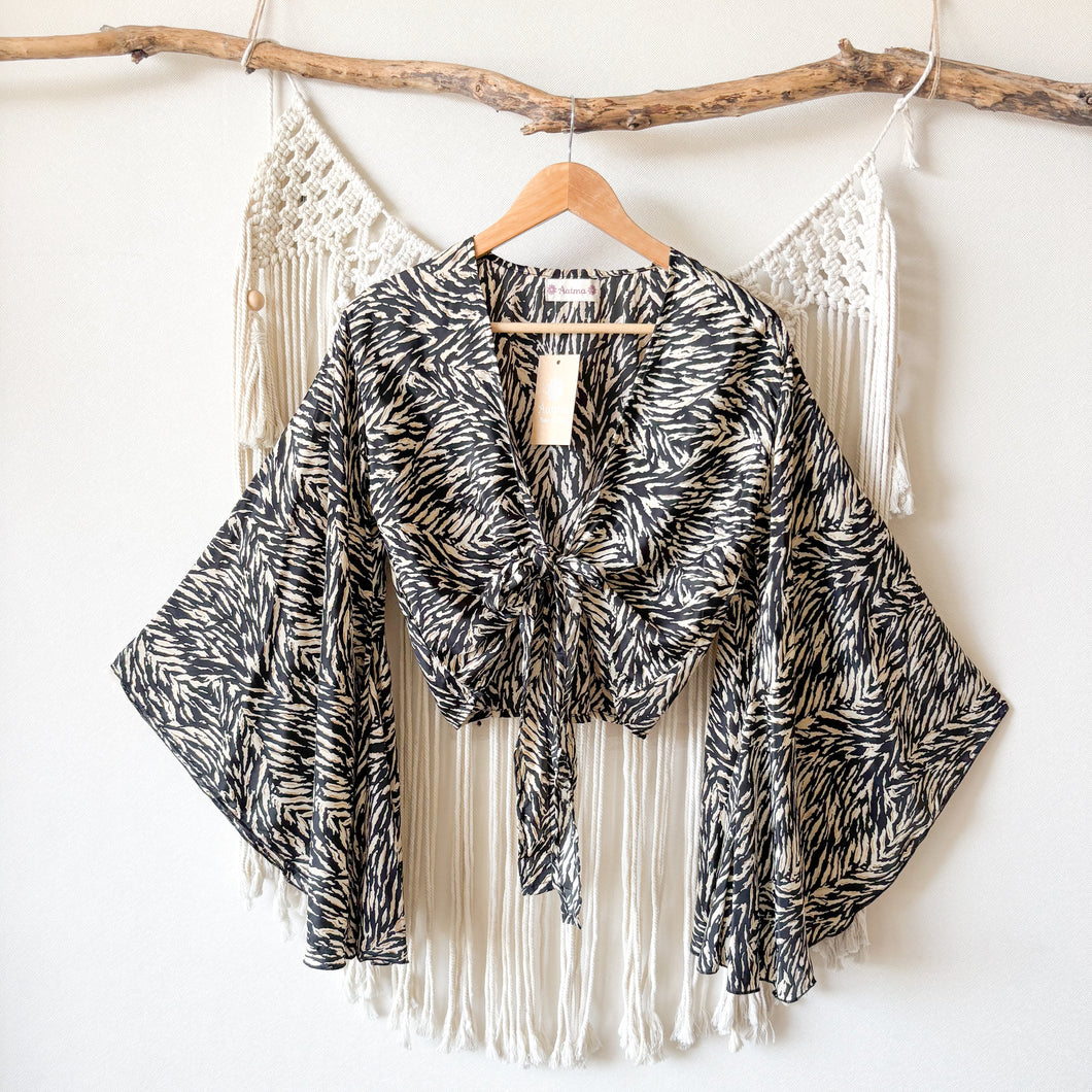 Top Kimono Print Gold
