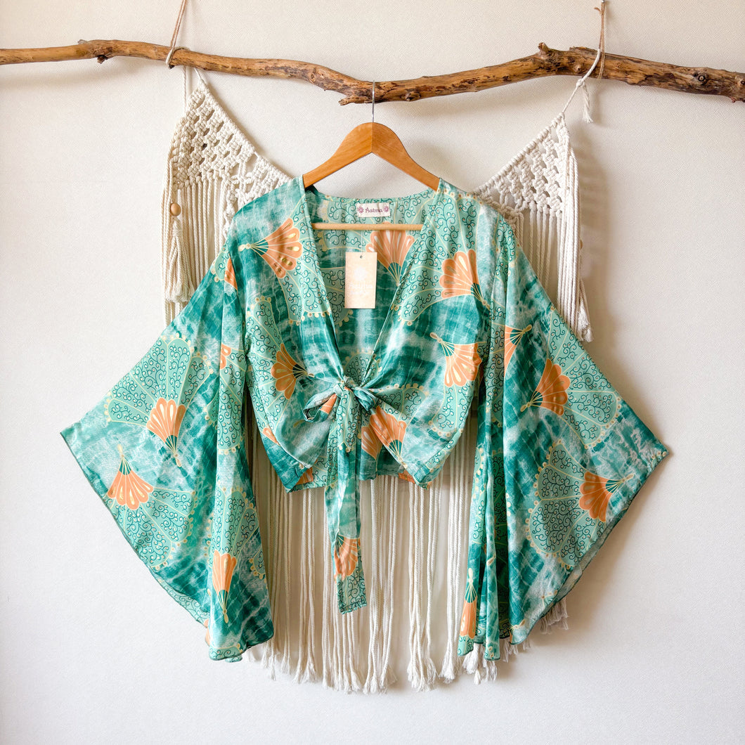 Top Kimono Verde Agua