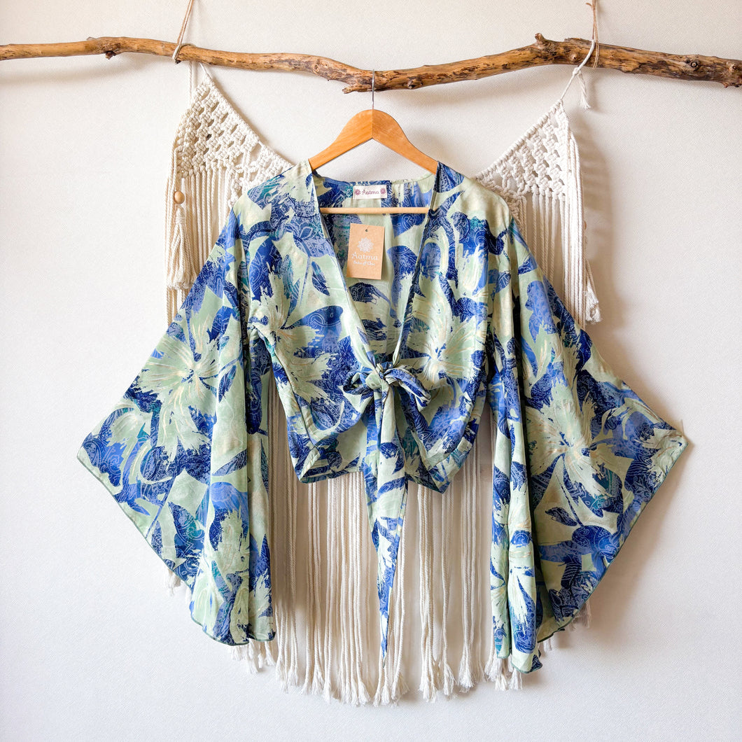 Top Kimono Green Blue