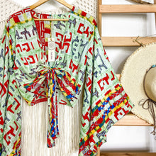 Cargar imagen en el visor de la galería, Top Kimono Etnico Verde (estándar)
