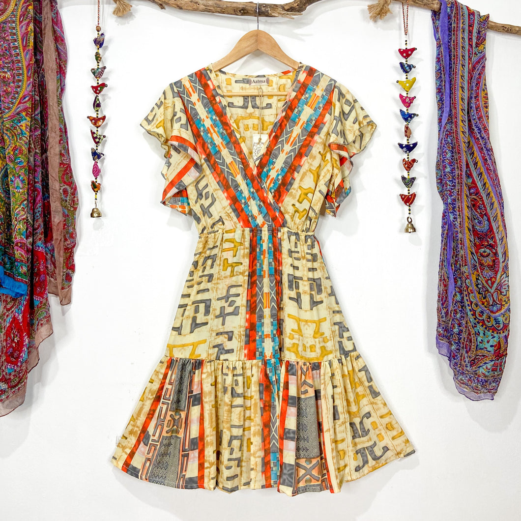 Vestido Midi Etnico Amarillo (S-M)