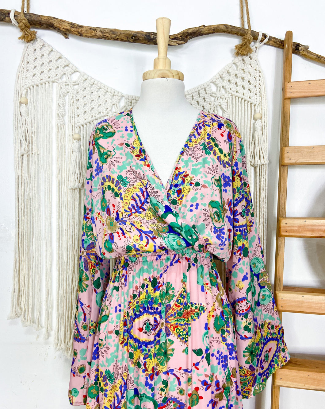 Vestido imperio Rosa Paint (S-M)