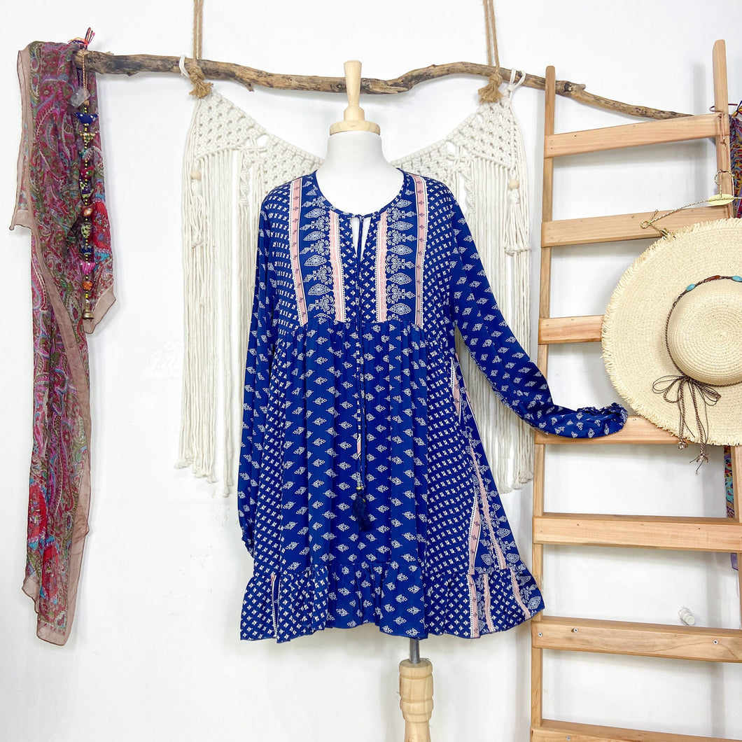 Vestido Aires Azul Rosa (M-L)