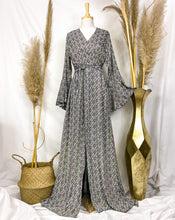 Cargar imagen en el visor de la galería, Vestido Kimono Flor Lila (M-L)
