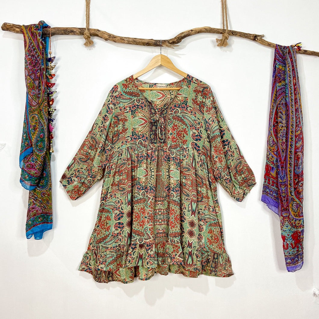 Vestido Aires Verde - Cafe (L-XL)