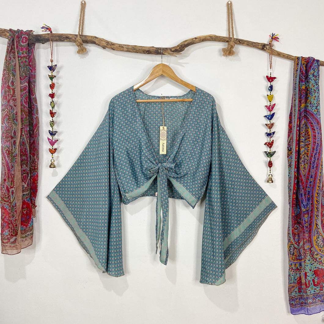 Top Kimono Verde Agua
