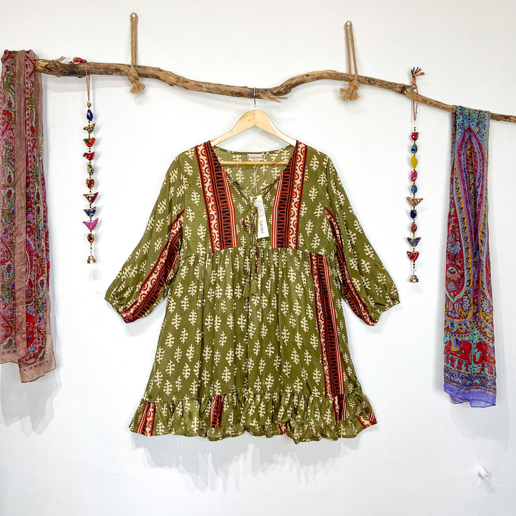 Vestido Aires Verde Hojas (S-M)