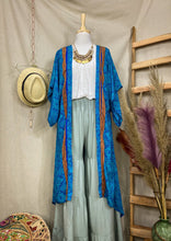 Cargar imagen en el visor de la galería, Kimono Largo Calipso Azul (S-L)
