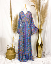 Cargar imagen en el visor de la galería, Vestido Kimono Azul (M-L)
