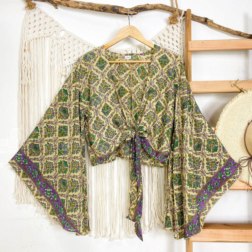 Top Kimono Beige Flor (estándar)