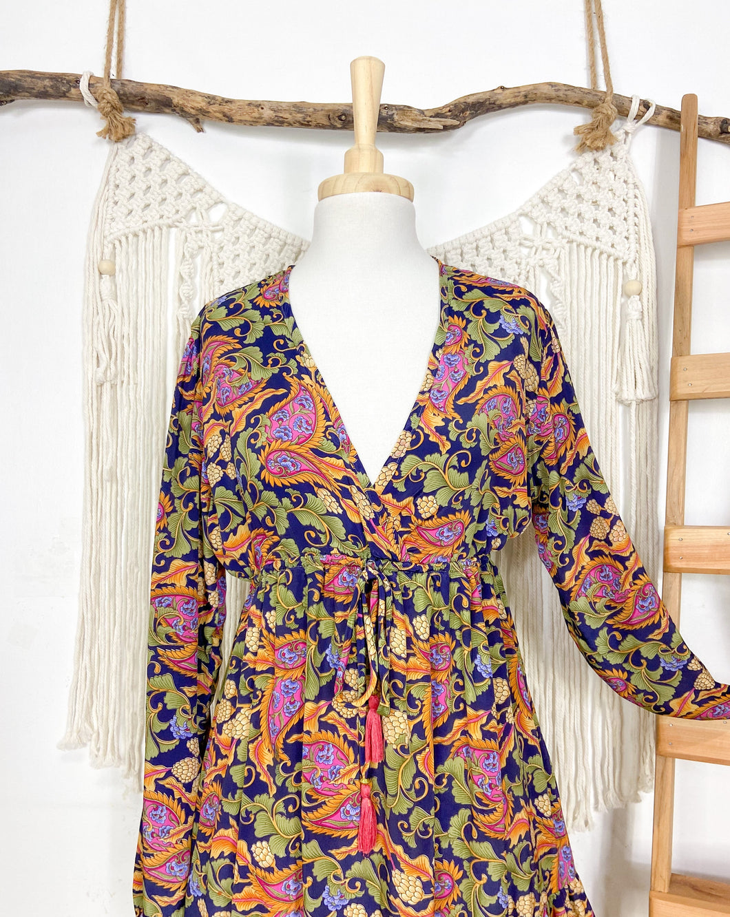 Vestido Lottus Azul Flor (S-M)