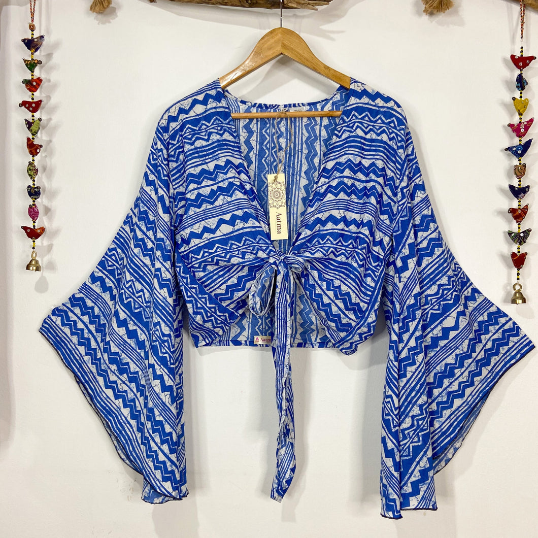 Top Kimono Azul Etnico