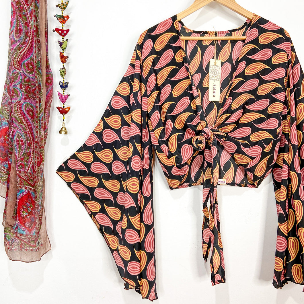 Top Kimono Hoja Negra (estándar)