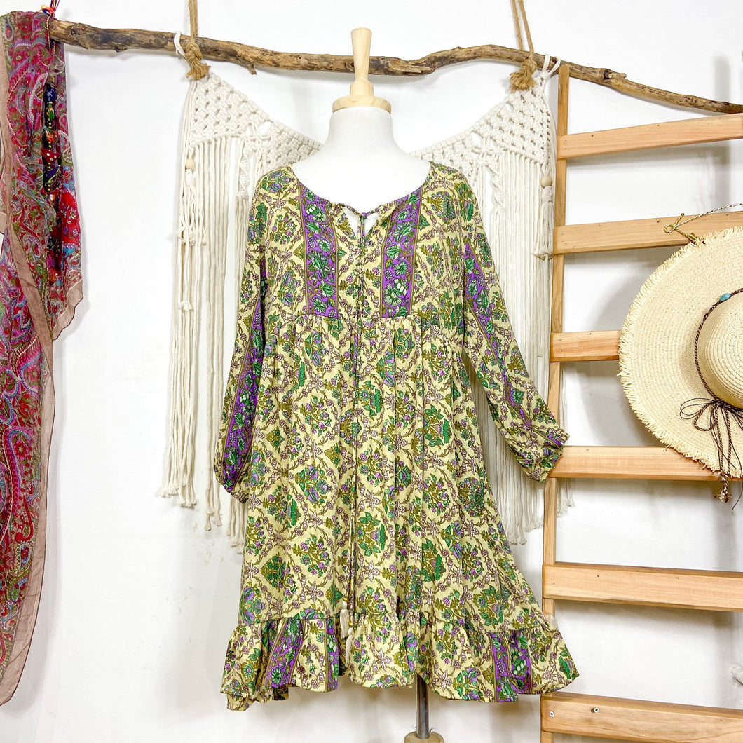 Vestido Aires Flor Beige (S-M)