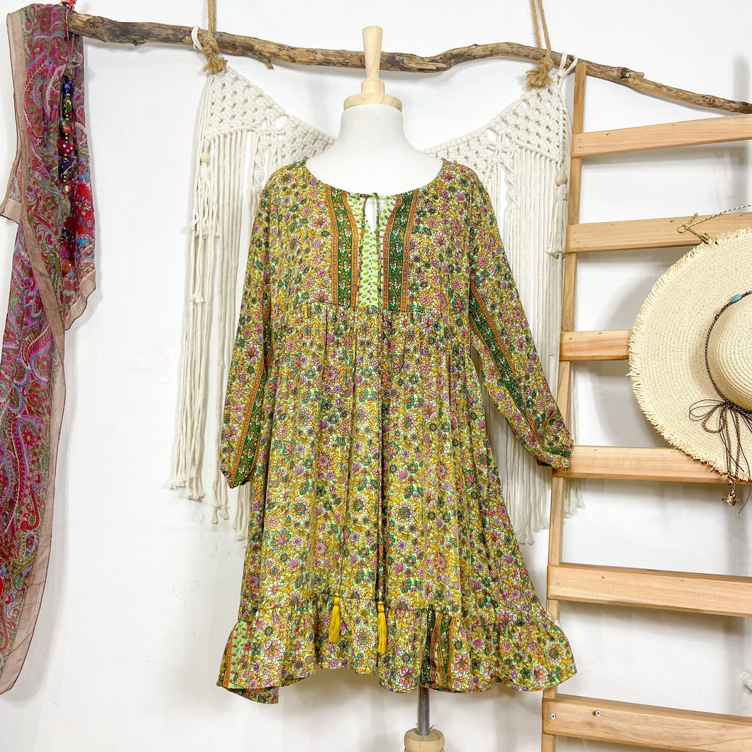 Vestido Aires Verde Flor (M-L)