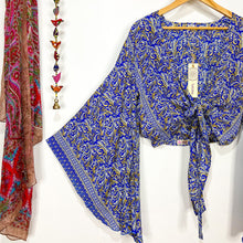 Cargar imagen en el visor de la galería, Top Kimono Azulado (estándar)
