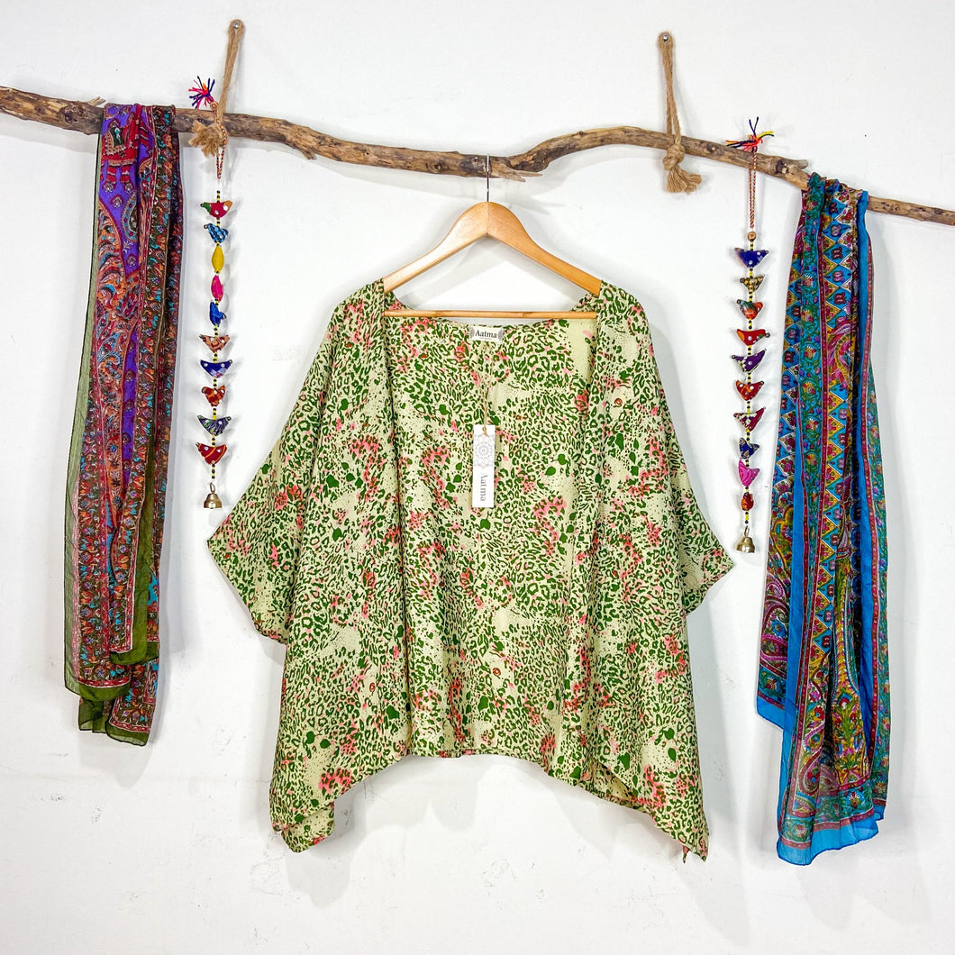 Kimono Ruana Print Verde