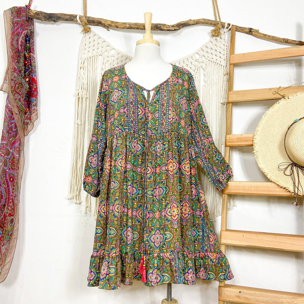 Vestido Aires Verde Gold (S-M)
