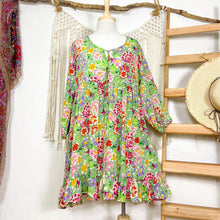 Cargar imagen en el visor de la galería, Vestido Aires Verde Flor (S-M)
