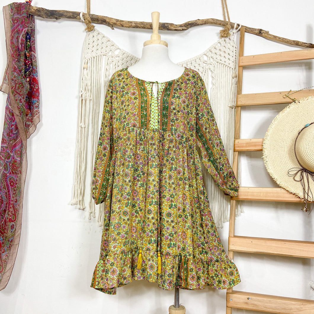 Vestido Aires Verde Flor (S-M)