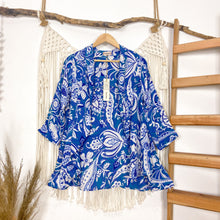 Cargar imagen en el visor de la galería, Kimono Blazer Azul (S-M)
